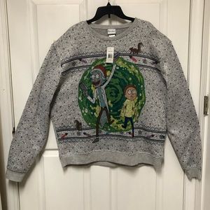 Ripple Junction Adult Swim Rick & Marty Fleece Christmas Sweatshirt